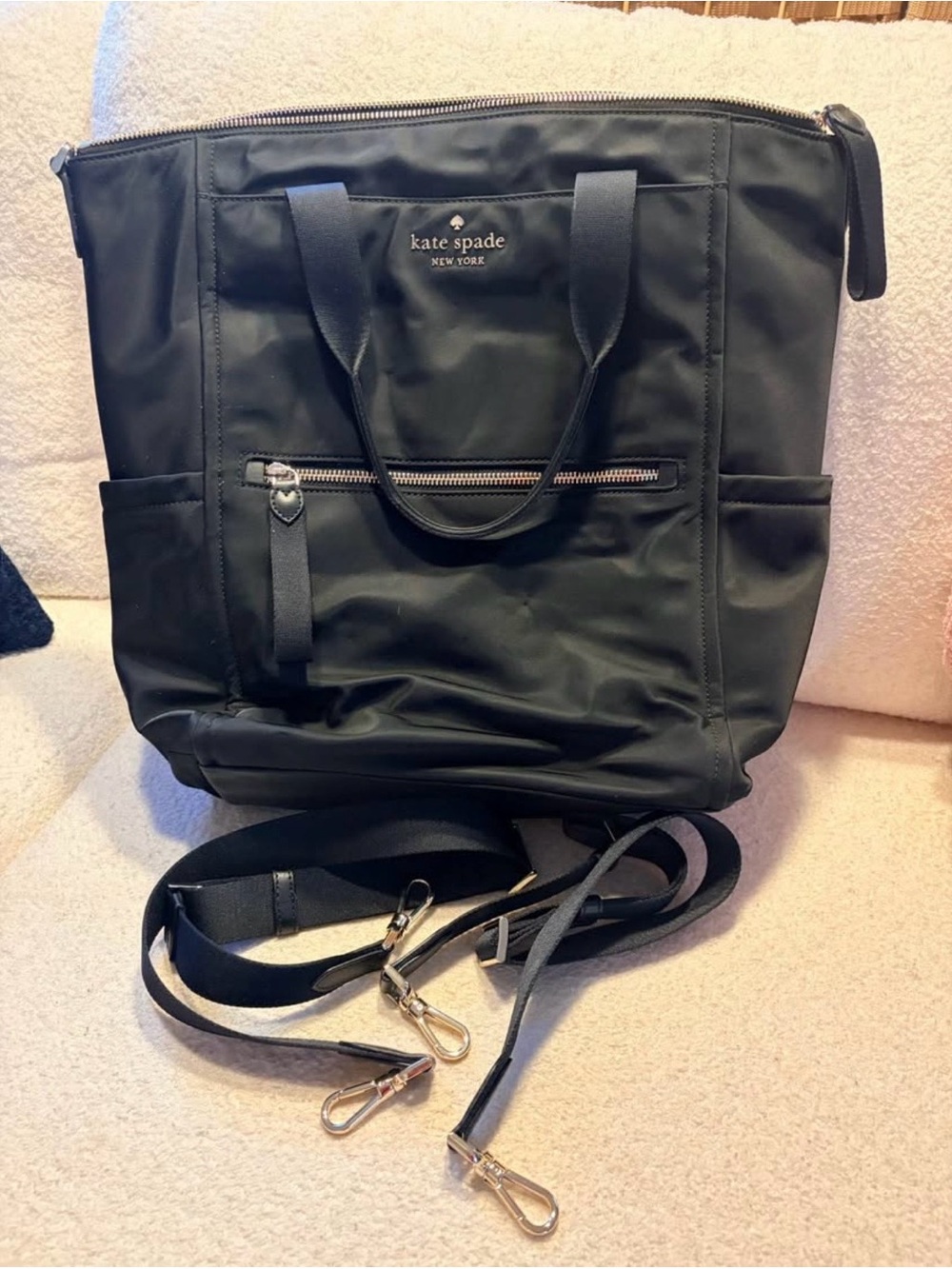 kate spade Black Nylon Tote and Backpack